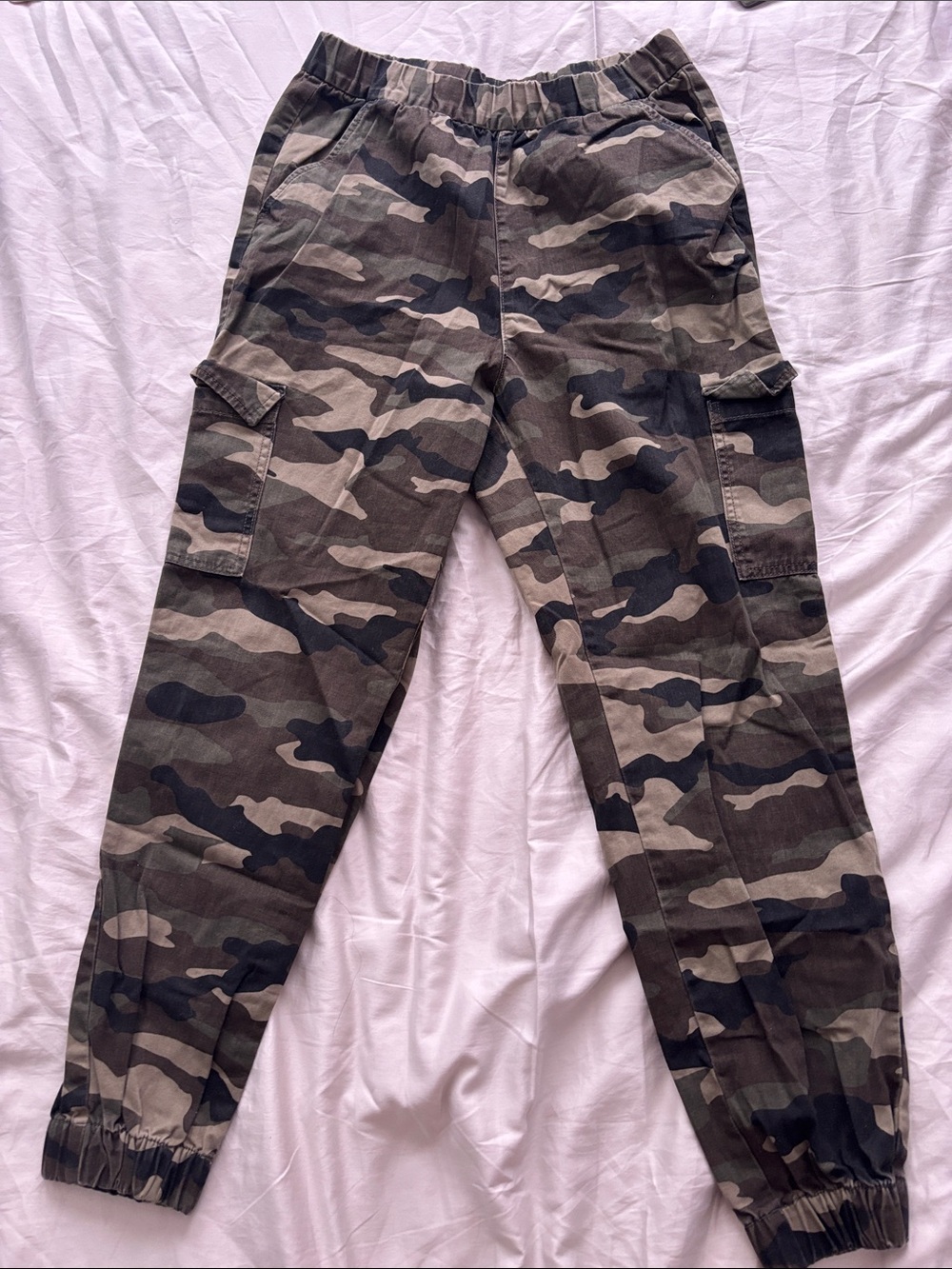 Divided Camouflage Cargo Joggers - Green/Tan/Black